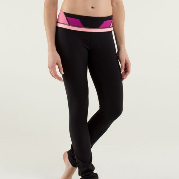 Lululemon Skinny Groove Pant Full-On Luon Blk/Quilt Sz 2 NWT MSRP $98 - Picture 1 of 8